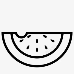 咬痕西瓜甜瓜水果图标高清图片
