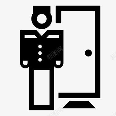 门卫房子行李图标图标