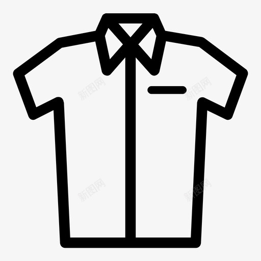 衬衫短袖购物图标svg_新图网 https://ixintu.com 时尚 有领衬衫 服装 款式 男士 男式 短袖 衣服 衬衫 购物