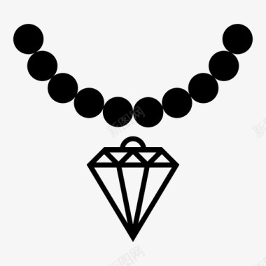 钻石项链珍珠奢侈品图标图标