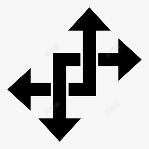 流程箭头曲折图标svg_新图网 https://ixintu.com 曲折 流程 箭头
