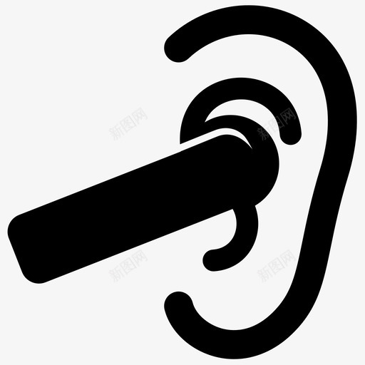 蓝牙耳机耳垂听图标svg_新图网 https://ixintu.com 免提 听 揪耳朵 测量 耳 耳垂 蓝牙耳机
