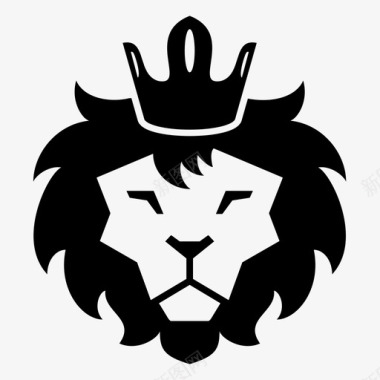 狮子动物王冠图标图标