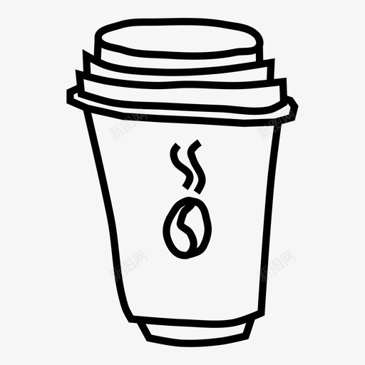 咖啡去外卖杯图标svg_新图网 https://ixintu.com 去 去杯 咖啡 咖啡因 外卖杯 早上 早餐 食物涂鸦 饮料