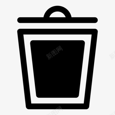 垃圾桶废纸篓移除图标图标