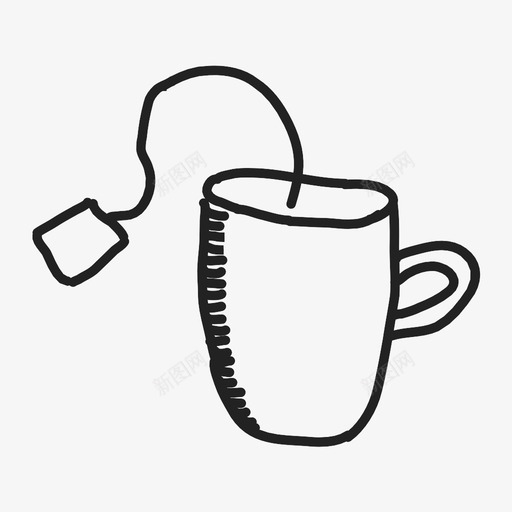 茶素描茶杯图标svg_新图网 https://ixintu.com 手绘 涂鸦 素描 茶 茶logo 茶杯 饮料 黑白饮料