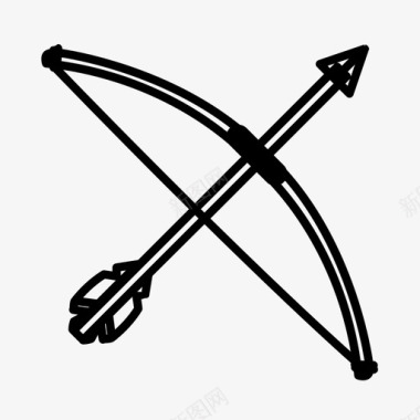 弓和箭杀死锋利图标图标