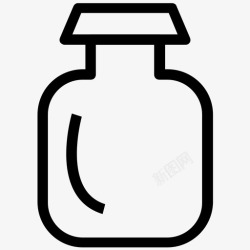 小瓶罐瓶确认食品罐图标高清图片