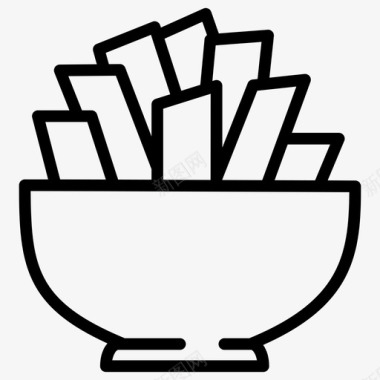 小吃碗手指食物薯条图标图标