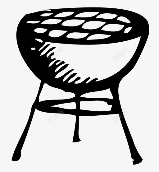 烧烤肉手绘图标svg_新图网 https://ixintu.com 后院 手绘 火 火焰 烧烤 烹饪 肉