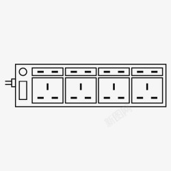 无接地插头电源插头分配器电涌保护器插座图标高清图片