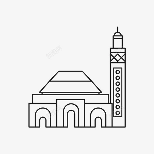 哈桑清真寺图标svg_新图网 https://ixintu.com 哈桑清真寺