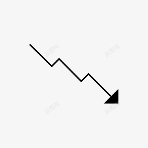 右下箭头减少下降图标svg_新图网 https://ixintu.com 下降 东南 减少 右下箭头 波浪 重力