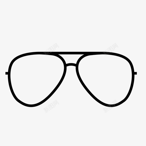 眼镜线框视觉图标svg_新图网 https://ixintu.com 70年代 复古 时尚 眼镜 线框 老派 视力 视觉 雷朋