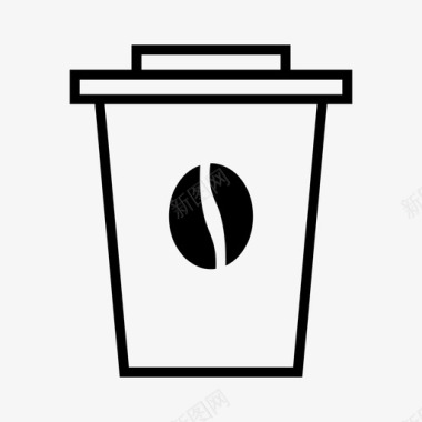 咖啡杯添加奶油咖啡豆图标图标