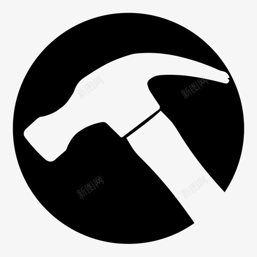 锤子建筑设备图标svg_新图网 https://ixintu.com 工作 工具 建筑 整体 维护 设备 设置 锤子