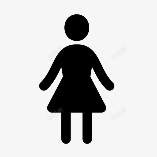 女孩她人类图标svg_新图网 https://ixintu.com 人类 女人 女孩 她 孤独 裙子