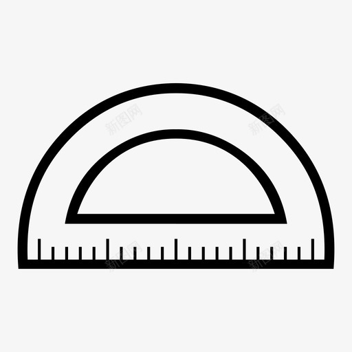 尺子角度图标svg_新图网 https://ixintu.com 书房 圆尺 尺子 工具 文具 角度 设计 量角器