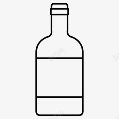 威士忌瓶小麦烈酒图标图标