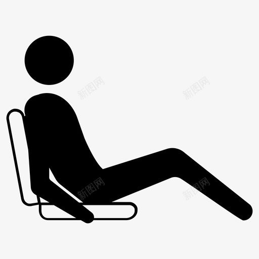 落地椅放松躺椅图标svg_新图网 https://ixintu.com 亚洲人 地面支撑 座椅 放松 脚凳 落地椅 豆袋 躺椅