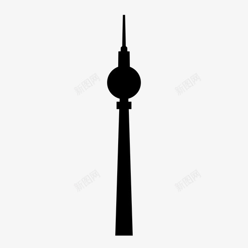 柏林电视塔建筑德国图标svg_新图网 https://ixintu.com 地标 塔 建筑 德国 柏林电视塔 电视塔