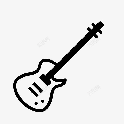 电吉他乐器吉他图标svg_新图网 https://ixintu.com 乐器 吉他 弦乐器 电吉他 音响