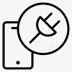 电子电源线拔出充电电源线设备图标高清图片