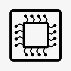 芯片部件微芯片字节存储器图标高清图片