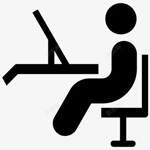 电脑工作站考试图标svg_新图网 https://ixintu.com 办公椅 员工 学生椅 工作站 教室里的学生 电脑 考试 考试椅 转椅