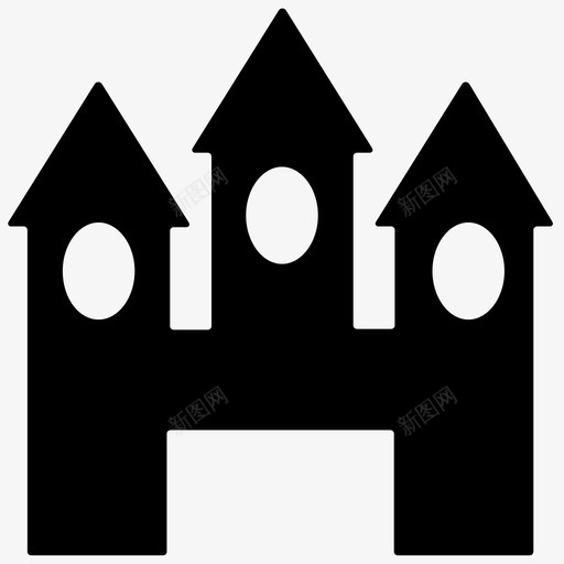 城堡建筑要塞图标svg_新图网 https://ixintu.com 中世纪 城堡 塔 建筑 建筑实心图标 要塞