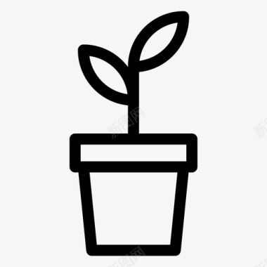 盆栽可持续发展种子图标图标