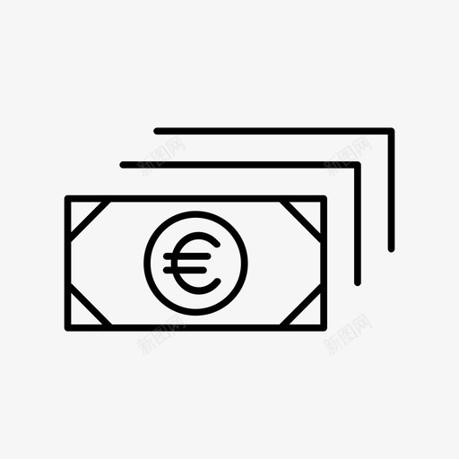 货币票据金融图标svg_新图网 https://ixintu.com 商业 欧元 现金 票据 纸币 货币 贸易 金融 银行 银行和金融卷5