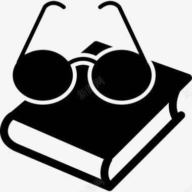 书和眼镜图标图标