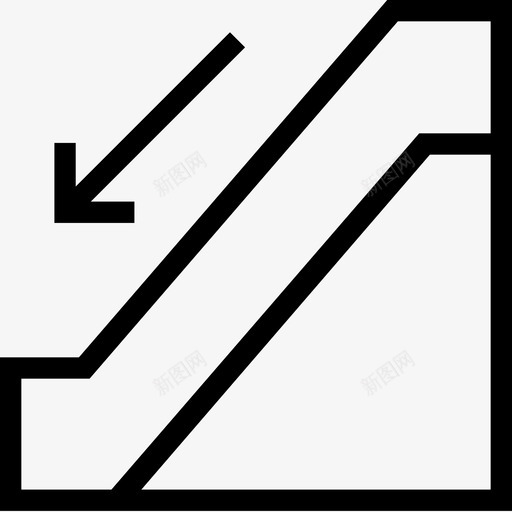 自动扶梯下降楼梯下降标志图标svg_新图网 https://ixintu.com 下降标志 手扶梯 楼梯 自动扶梯下降