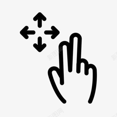 两个手指拖动技术触摸手势图标图标