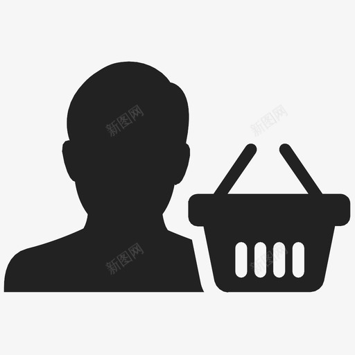 买家购物篮个人资料图标svg_新图网 https://ixintu.com 个人资料 买家 人 电子商务 购物篮