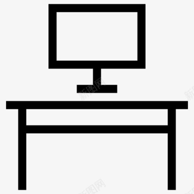 电视电脑桌娱乐系统图标图标