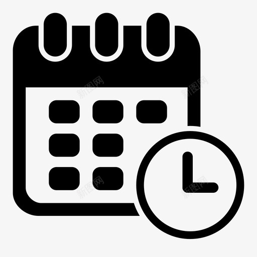 日期和时间组织者计划图标svg_新图网 https://ixintu.com 周 年 日期和时间 组织者 计划