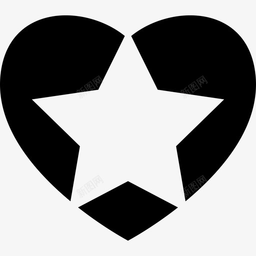 心脏里的星星信号心跳图标svg_新图网 https://ixintu.com 信号 心脏里的星星 心跳