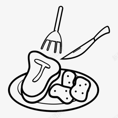 晚餐肉土豆图标图标