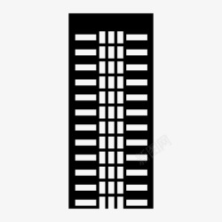 矩形的水平高层建筑城市塔楼图标高清图片