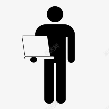 有笔记本电脑的人电脑人图标图标