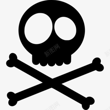 头骨骨头海盗船图标图标