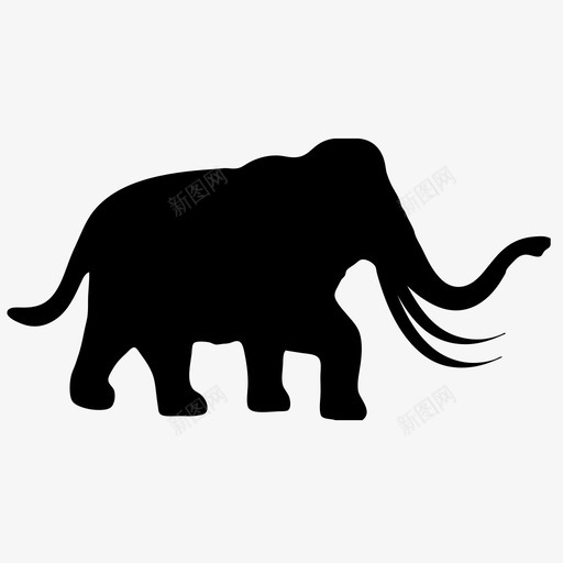 猛犸象躯干史前图标svg_新图网 https://ixintu.com 动物 史前 巨大的 弯曲的象牙 猛犸象 象牙 躯干 长的