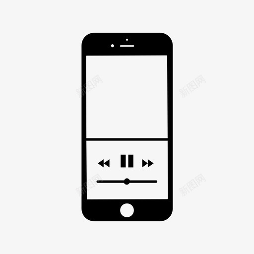 智能手机音乐便携播放图标svg_新图网 https://ixintu.com ios iphone iphone6 下载 便携 声音 播放 智能手机音乐 暂停 移动