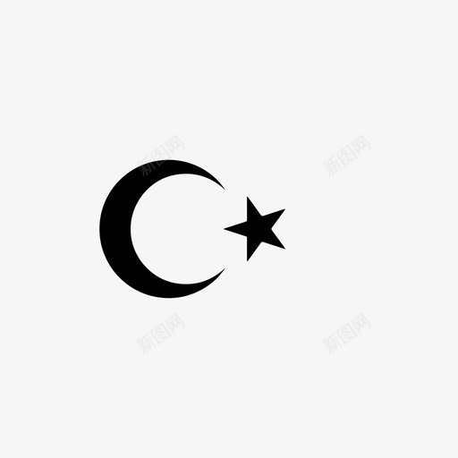 土耳其国旗月亮星星图标svg_新图网 https://ixintu.com 土耳其 土耳其国旗 星星 月亮