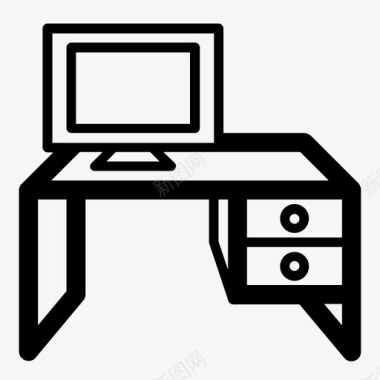 书桌橱柜电脑桌图标图标