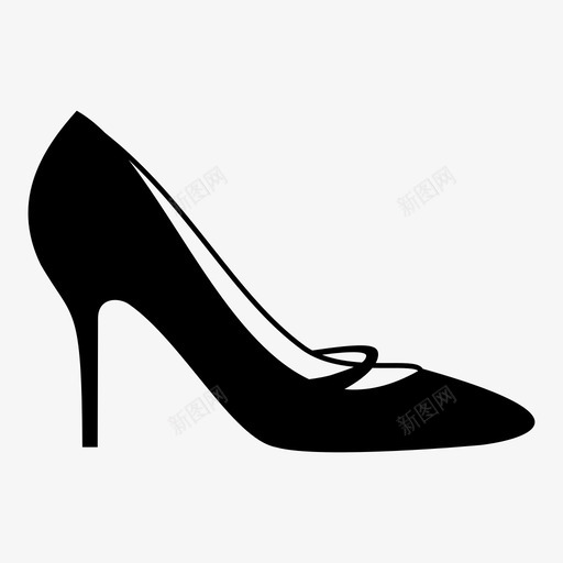 鞋跟细高跟鞋鞋图标svg_新图网 https://ixintu.com 正式鞋 正装鞋 细高跟鞋 连衣裙 鞋 鞋1 鞋跟 高跟鞋