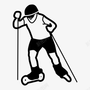 滑雪者滑雪滑冰图标图标