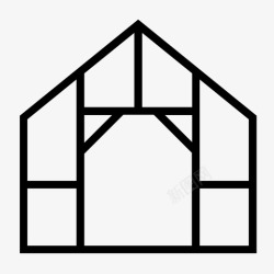 房屋框架框架建筑框架木框架图标高清图片